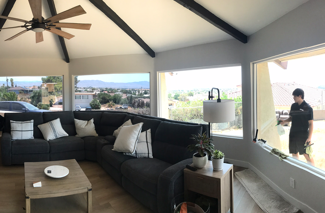 Living room window tint service