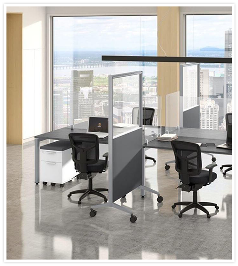 Modern commercial office furniture setup